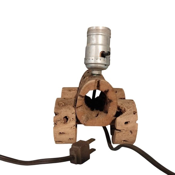 Vintage Western Wagon Lamp Cholla Wood Cactus Base WORKS - Picture 3 of 8